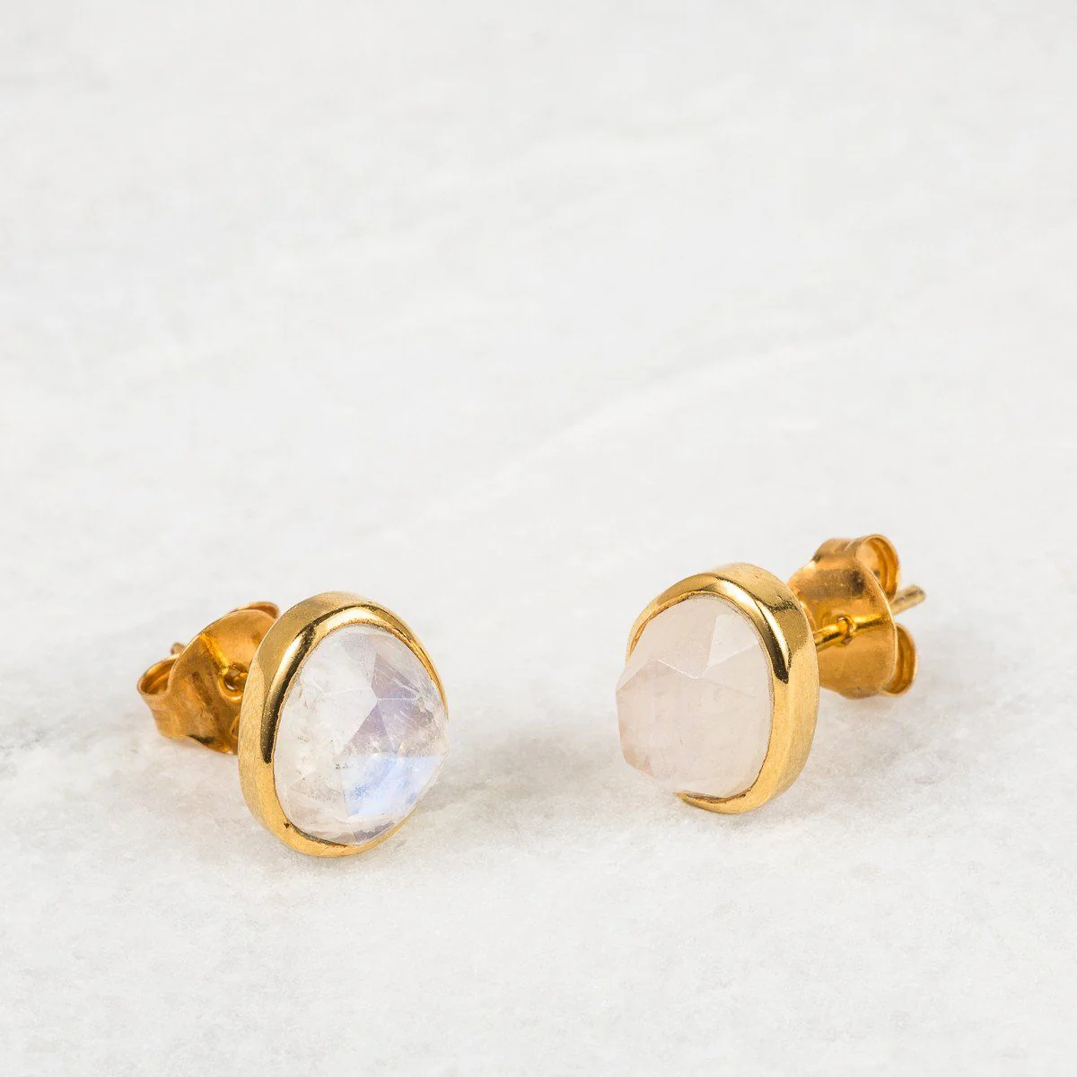 Simple Moonstone Earrings - Image 3