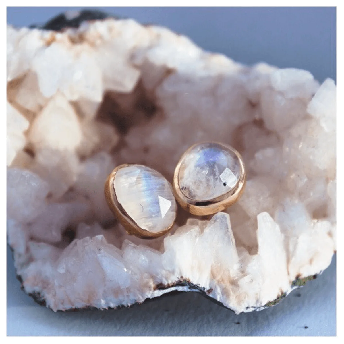 Simple Moonstone Earrings - Image 5